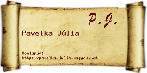 Pavelka Júlia névjegykártya