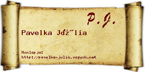 Pavelka Júlia névjegykártya
